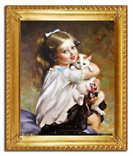 Piccola Ragazza Con Un Gattino