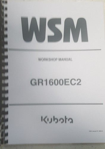 Kubota gr1600ec2 manuale - gr1600ec2,