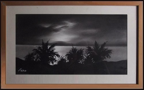 Vecchio quadro paesaggio - vecchio,