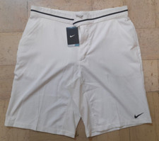 Roger Federer Short Tennis Nike Vintage 2010 Nuovo Bianco Bermuda Pantaloncino.