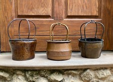 Lotto tre scaldini in rame