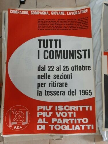 Pci manifesto epoca - d'epoca, partito