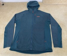 Rab Condensatore Uomo XL Verde Felpa con Cappuccio Full Zip Passeggio Campeggio Escursioni Outdoor 