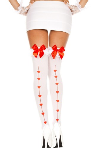 Bianco rosso cuore cucitura - bianco,
