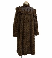 Cappotto lungo pelliccia di zibellino FENDI collo pelle 2 vie XL usato