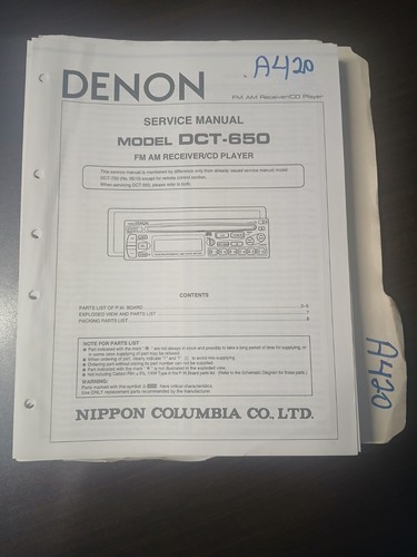 Denon model dct - dct-650, di