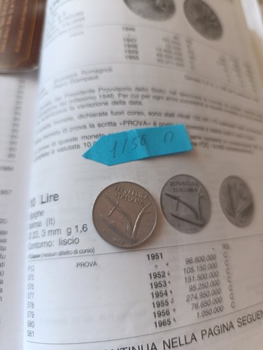 Moneta lire del - 10,