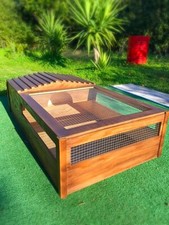 TERRARIO CON CASETTA PER TARTARUGHE  DI TERRA  110x60x30 LEGNO TRATTATO ESTERNO