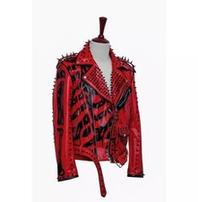 Giacca pelle uomo rosso - , punk