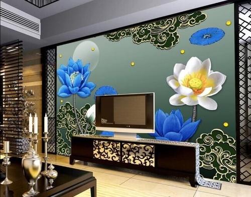Carta parati art blue - parati,