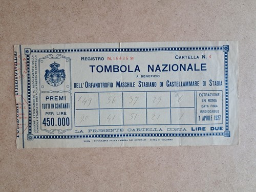 Biglietto cartelle tombola - biglietto,