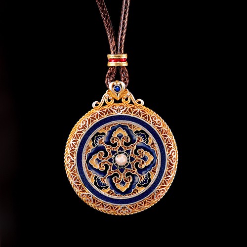 Collana artigianale dorato - collana,