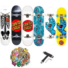 Santa Cruz skateboard professionale preassemblato con 50 stickers e tool