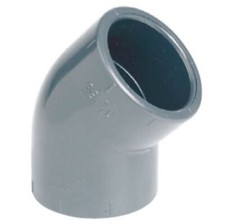 Raccordo PVC incollaggio curva 45° 16 20 25 32 40 50 63 mm tubo gomito piscina