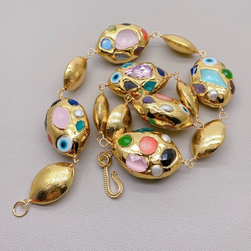 Collana ovale placcata oro