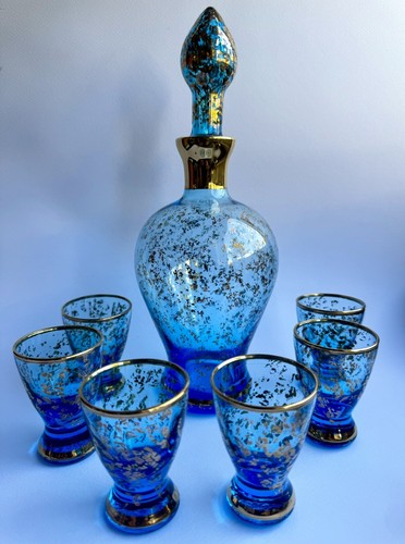 Servizio rosolio blu oro - da, blu/oro