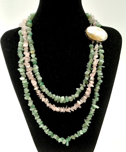 Quarzo rosa verde collana a - e,