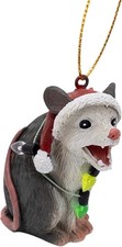 Opossum Wearing Santa Hat