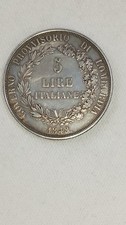 Splendida 5 Lire Governo Provvisorio Lombardia Milano 1848 Moneta Argento