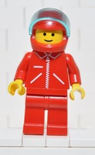 Lego jred007 Pilota Elicottero Guardia Costiera tuta zip casco rosso 6387 1989
