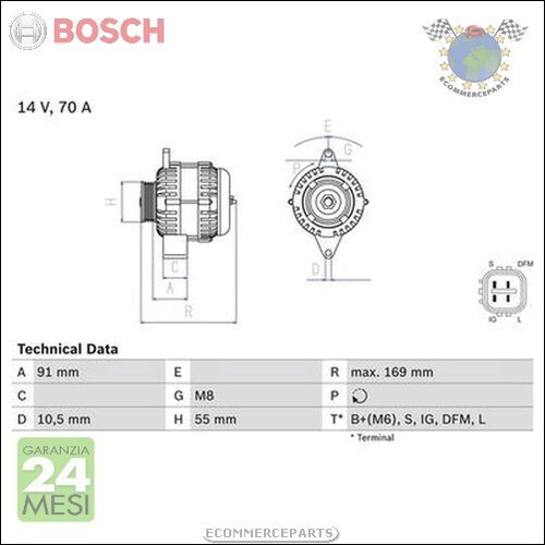 Alternatore bosch per nissan - bosch,