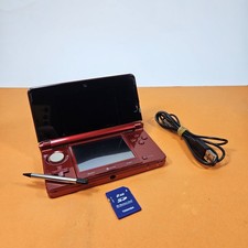 Console Nintendo 3DS Rosso con PENNINO CAVO SCHEDA SD 2GB Testata ORIGINALE