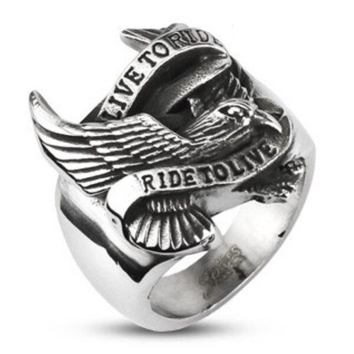 Anello biker acciaio inox - anello,