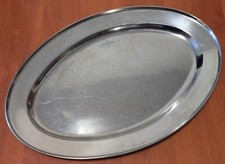 Vassoio Ovale Piano in Acciaio Inox da 40cm - USATO per Alimenti cod. 15110