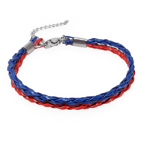 Bracciale corda cuoio rosso - cuoio,