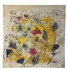 Quadro floreale rosso giallo