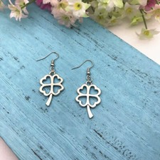 Coppia Orecchini Quadrifoglio Fortuna Color Silver Portafortuna Paio DONNA Keoss