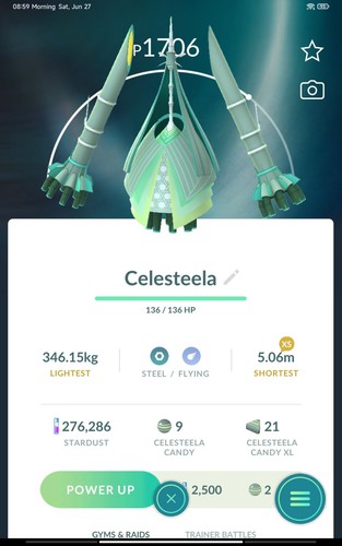 Celesteela pokémon - celesteela, go