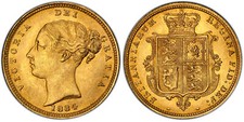 GRAN BRETAGNA Vittoria 1884 AV Mezza Sovrana. PCGS MS64 S-3861; 389e; Marsh 458