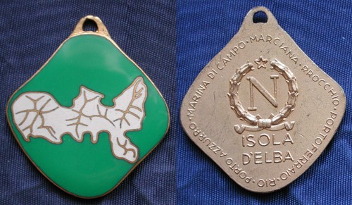 Medaglia smalto verde bianco - medaglia,