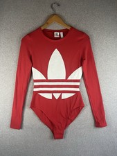 Body tuta Adidas donna piccola rossa grande logo Active Street Wear Club nuovo con etichetta