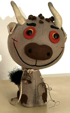 Vecchio pupazzo Lenci toro - trasmissione grande Mattatore 1956 Vittorio Gassman