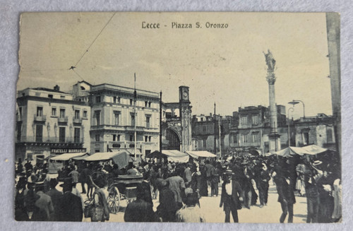 Cartolina lecce mercato piazza - mercato,