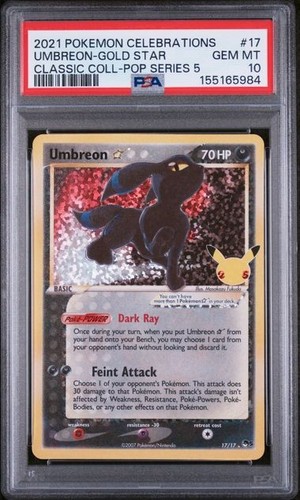 Psa umbreon gold star 17 - psa, 10