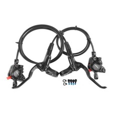 2026 Shimano Set Freni a disco anteriore e posteriore MT200 Nero SPURGATI pronti