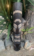 Maschera totem polinesiana Tiki tropicale bar decorazione patio 39"x 6"in