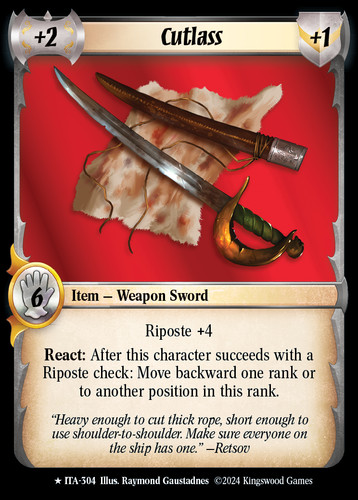 Cutlass into the - -,