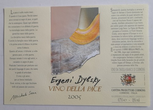 Etichetta vino della - vino, pace