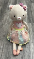 B Toys Softies Rosa Cali Gatto Punta Ballerina Ballerina Peluche Cuore 15"