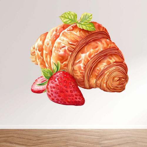 Croissant con adesivo fragola - croissant,