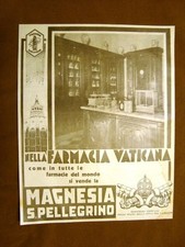 Pubblicità primi anni del 900 Magnesia San Pellegrino Nella Farmacia Vaticana