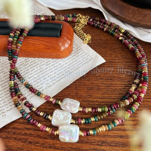 Collana perle quadrate - di,