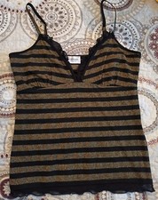 Top Donna MOTIVI a righe in lamé tg. M nuovo