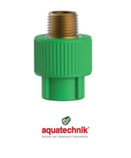 GIUNTO POLIPROPILENE VERDE FILETTATO A SALDARE MASCHIO O FEMMINA AQUATECHNIK