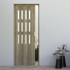 Porta a soffietto rovere in PVC effetto legno porte con vetro prodotto italiano