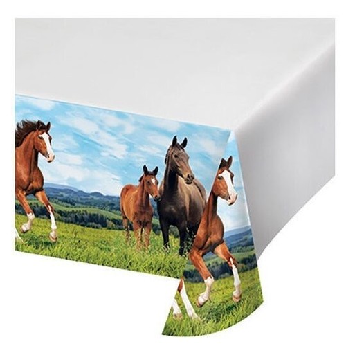 Tovaglia plastica cavalli - tovaglia, in